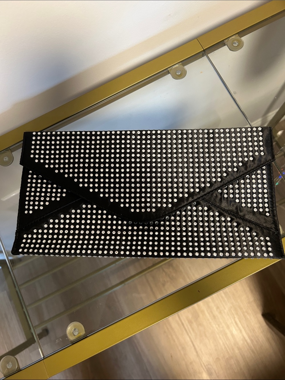 Black Crystal Envelope Clutch